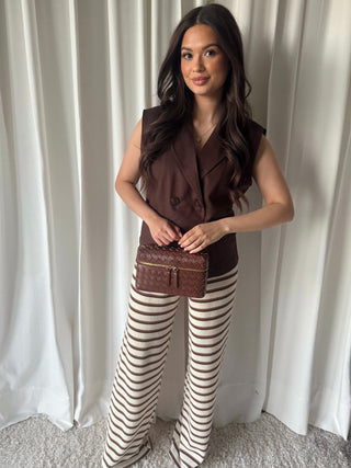 stella striped pantalon bruin
