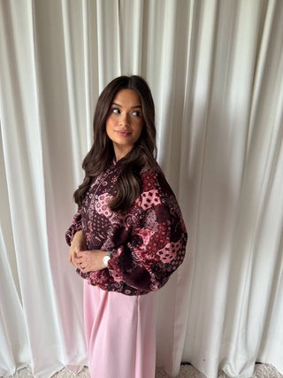 Ophelie patch bomber burgundy