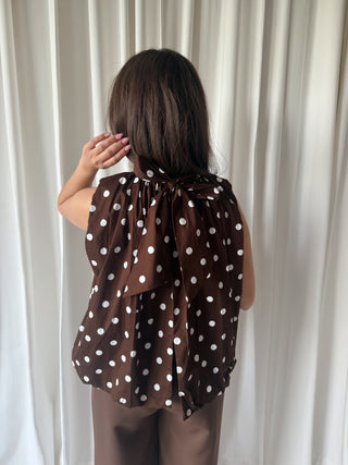 Lia polkadots top bruin