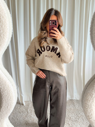 Amour club trui beige