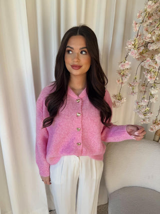 Lovely cardigan roze