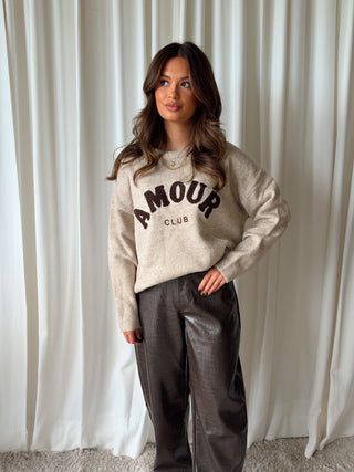 Amour club trui beige