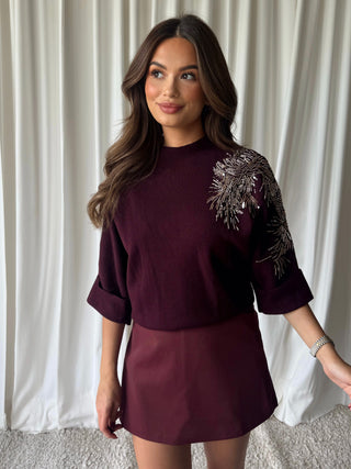 Mirabelle spark trui burgundy