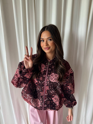 Ophelie patch bomber burgundy