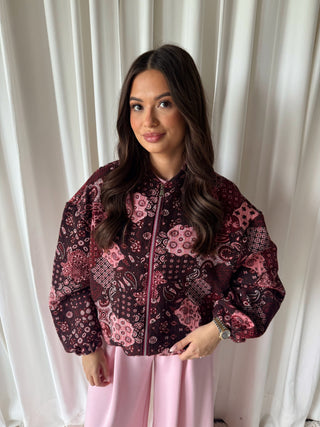 Ophelie patch bomber burgundy