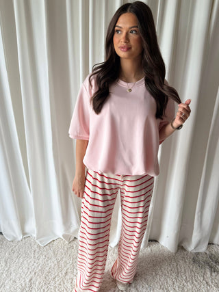 Stella striped pantalon rood roze