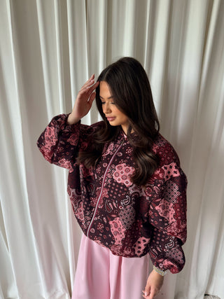 Ophelie patch bomber burgundy
