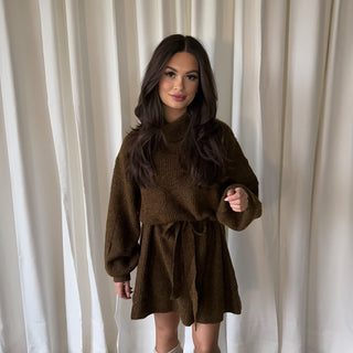 Yuna knit jurk bruin