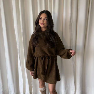Yuna knit jurk bruin
