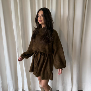 Yuna knit jurk bruin