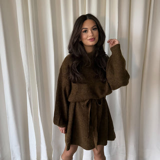 Yuna knit jurk bruin
